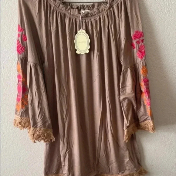 🆕Velzera Floral Embroidered Tassel Peasant Dress Boho L🆕 - Picture 5 of 6